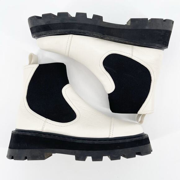 Jimmy Choo Clayton White Leather Chunky Platform Chelsea Boot women's IT 36.5 - Picture 3 of 11